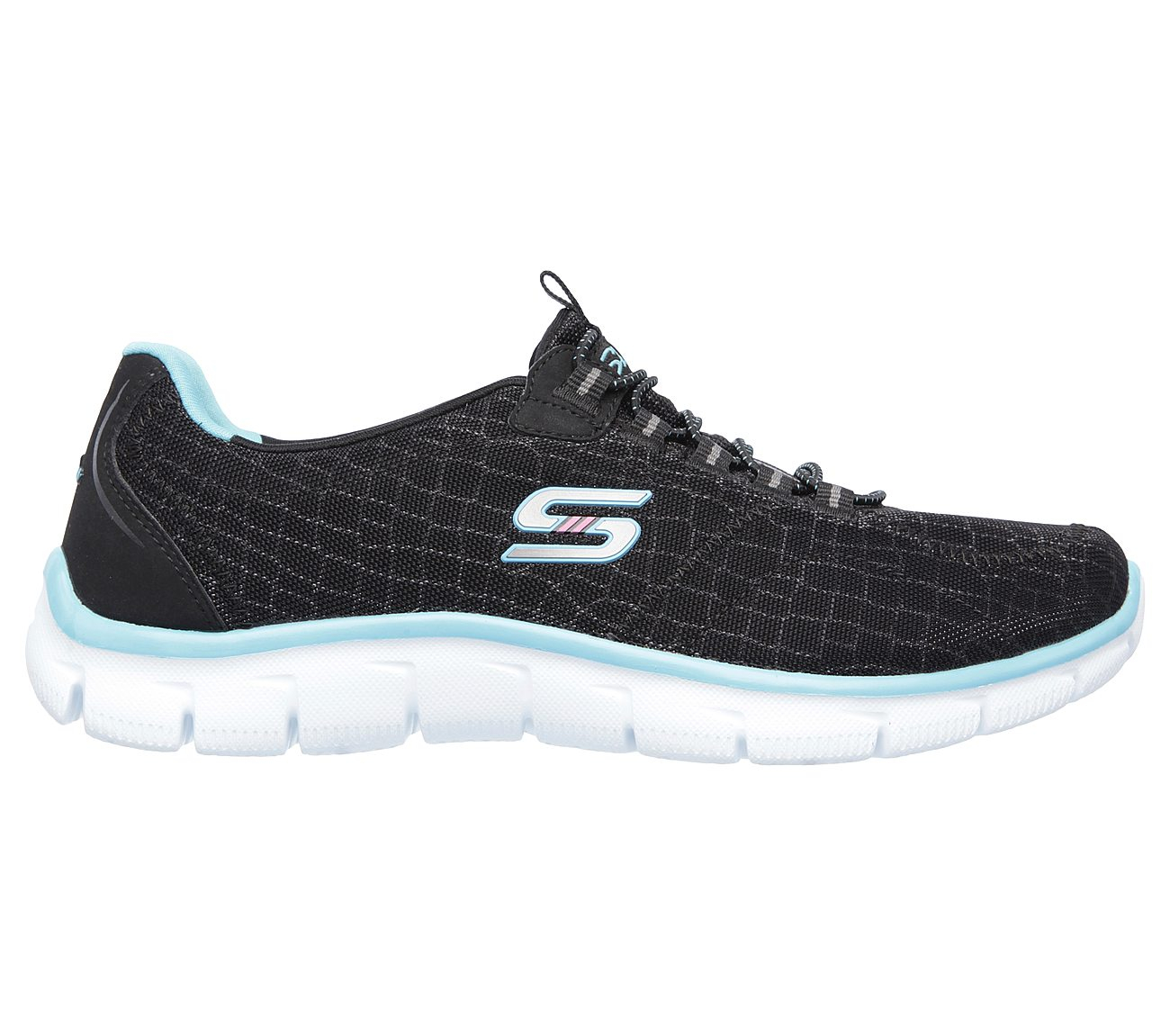 Skechers Women Relaxed Fit Sport: Empire - Rock Around Black/Turquoise
