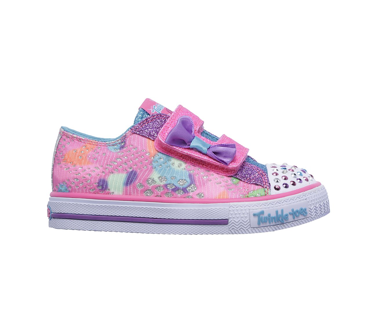 Skechers Girls Twinkle Toes: Shuffles - Little Lovely Neon Pink/Multi