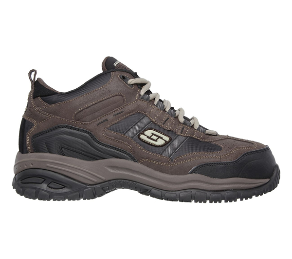 Skechers Men Work: Relaxed Fit Soft Stride - Canopy Comp Toe Brown/Black