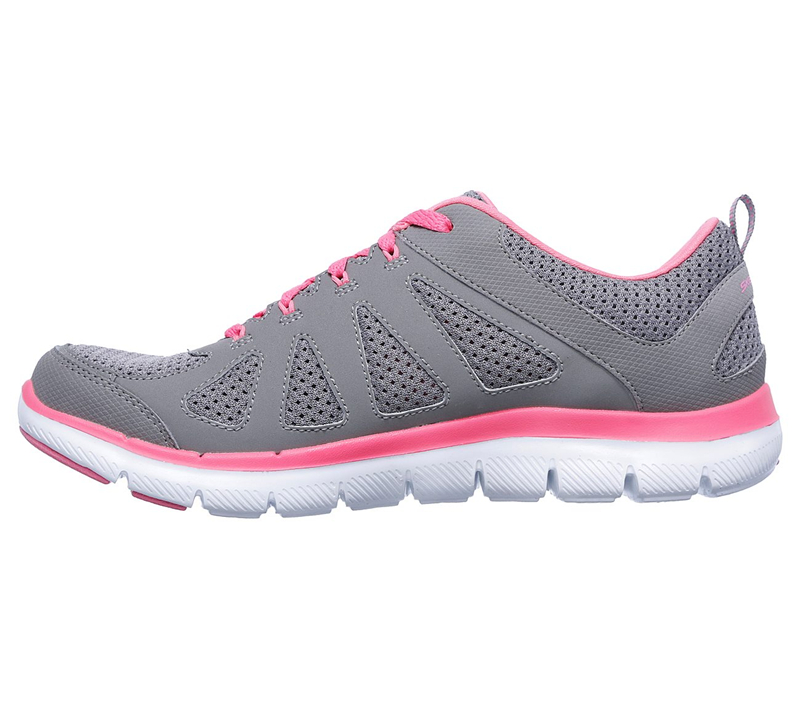 Skechers Women Flex Appeal 2.0 - Simplistic Gray/Hot Pink