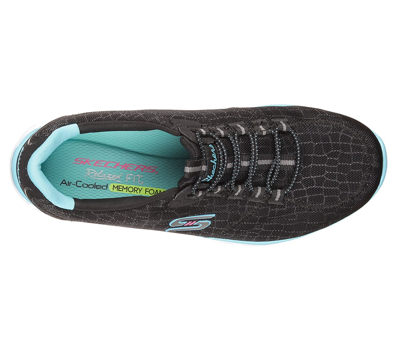 Skechers Women Relaxed Fit Sport: Empire - Rock Around Black/Turquoise