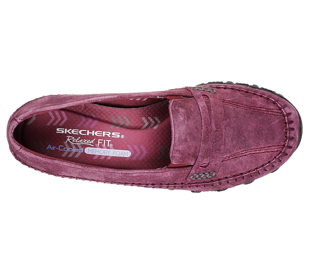 Skechers Women Relaxed Fit: Bikers - Penny Lane Burgundy
