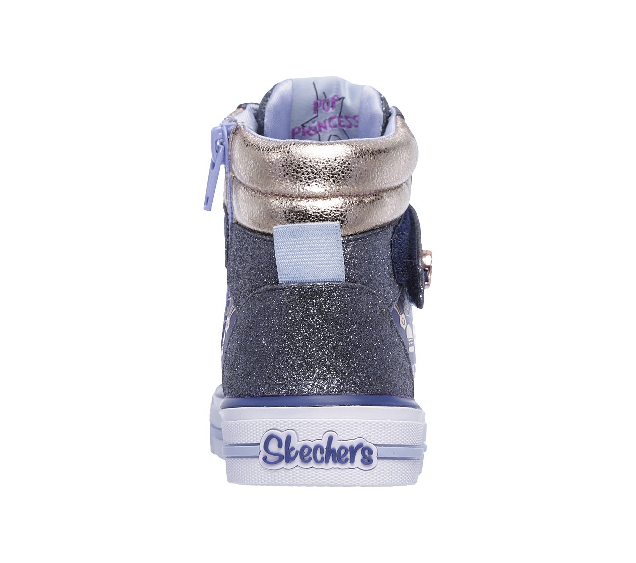 Skechers Girls Twinkle Toes: Shuffles - Giggle Glam Navy/Gold