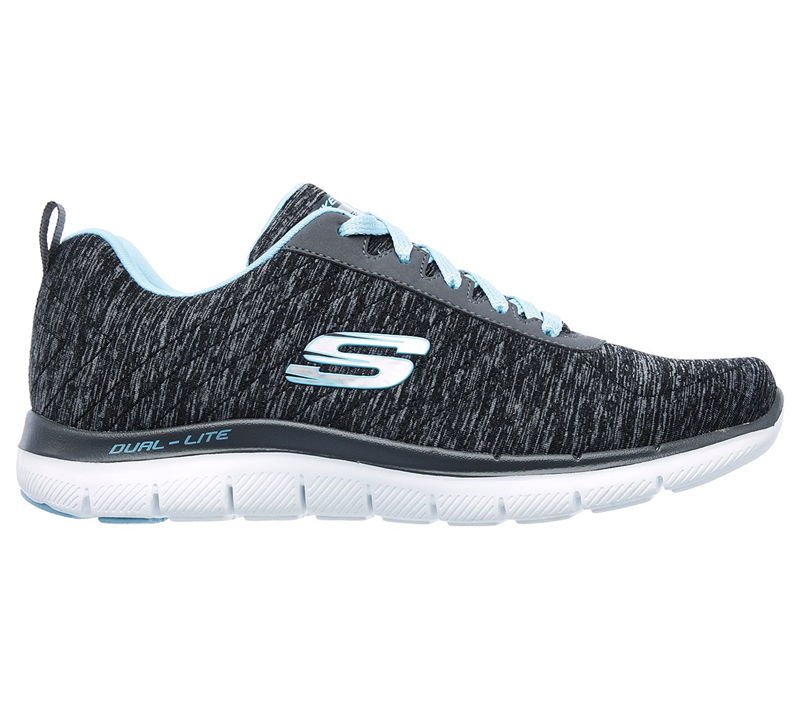 Skechers Women Flex Appeal 2.0 Black/Light Blue