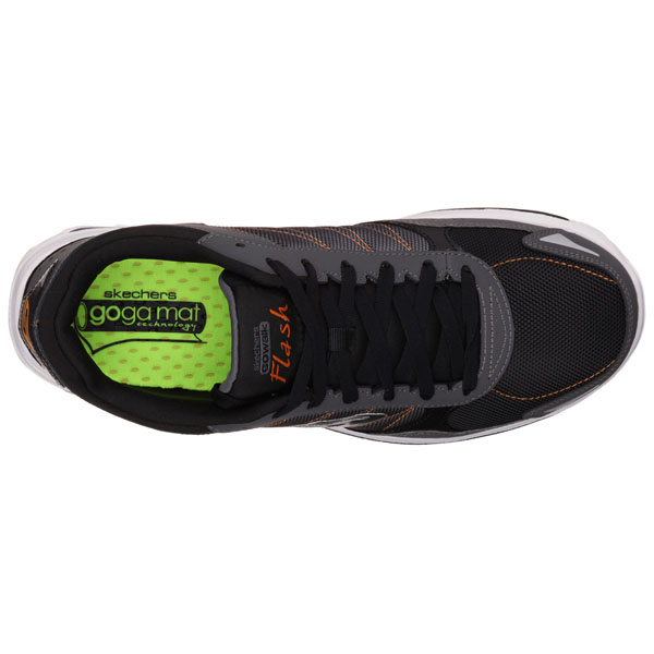 Skechers Men Extra Wide Fit (4E) Shoes - Flash DNA Charcoal/Orange