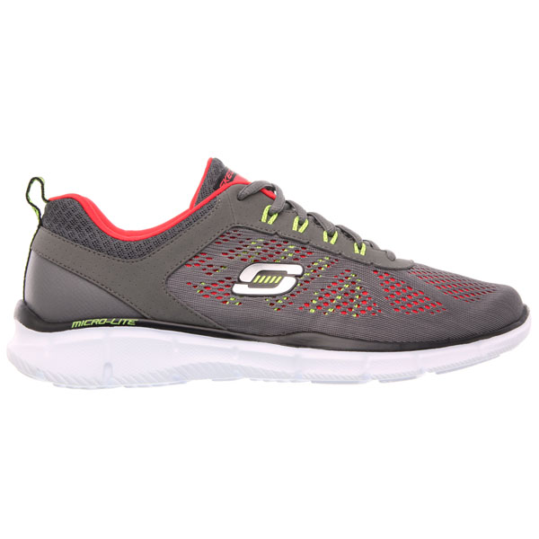 Skechers Men Wide Fit (2E) Shoes - Deal Maker Charcoal/Red
