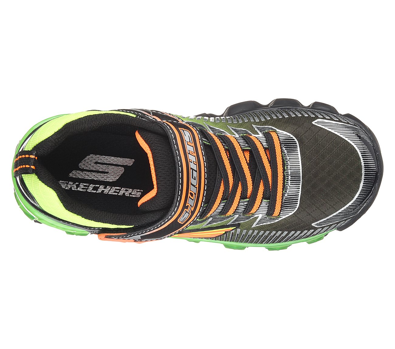 Skechers Boys S Lights: Flashpod - Scoria Black/Lime