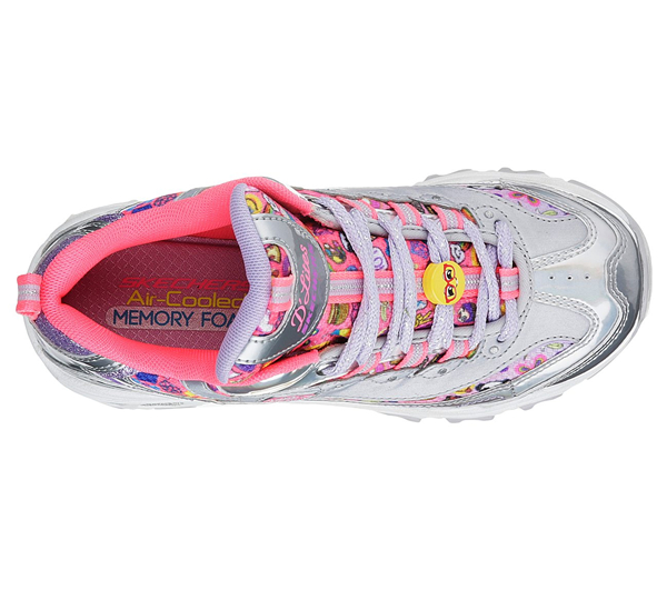 Skechers Girls D'Lites - Kickin Cool Silver/Multi