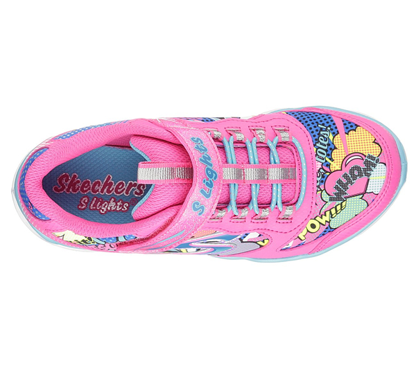 Skechers Girls S Lights: Lumi-Luxe Neon Pink/Multi