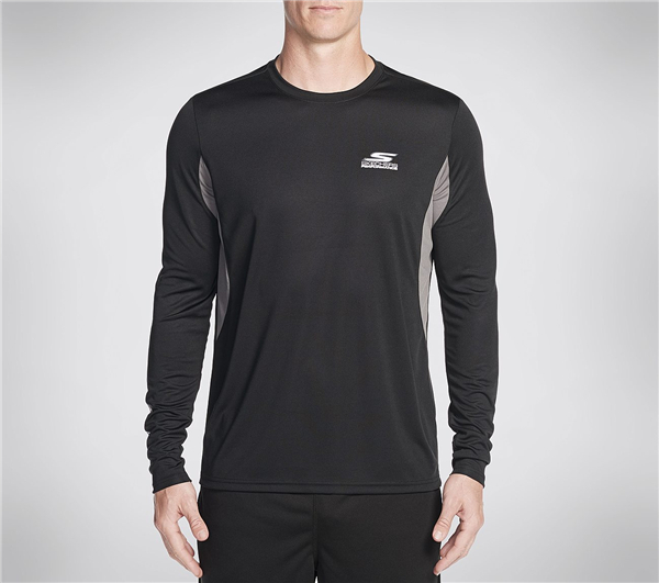 Skechers Men Split K Long Sleeve Tee Shirt Black