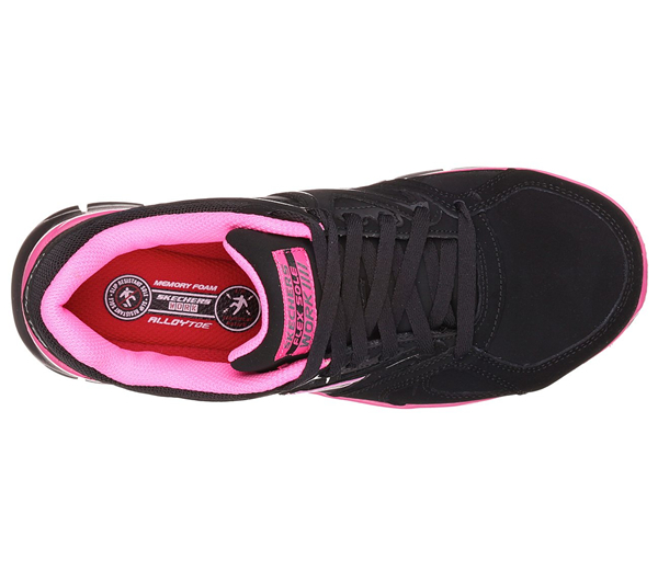Skechers Women Work: Synergy - Sandlot Alloy Toe Black/Pink