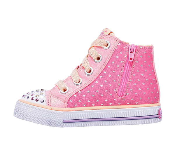 Skechers Girls Twinkle Toes: Shuffles - Bloom Boom Pink/Coral
