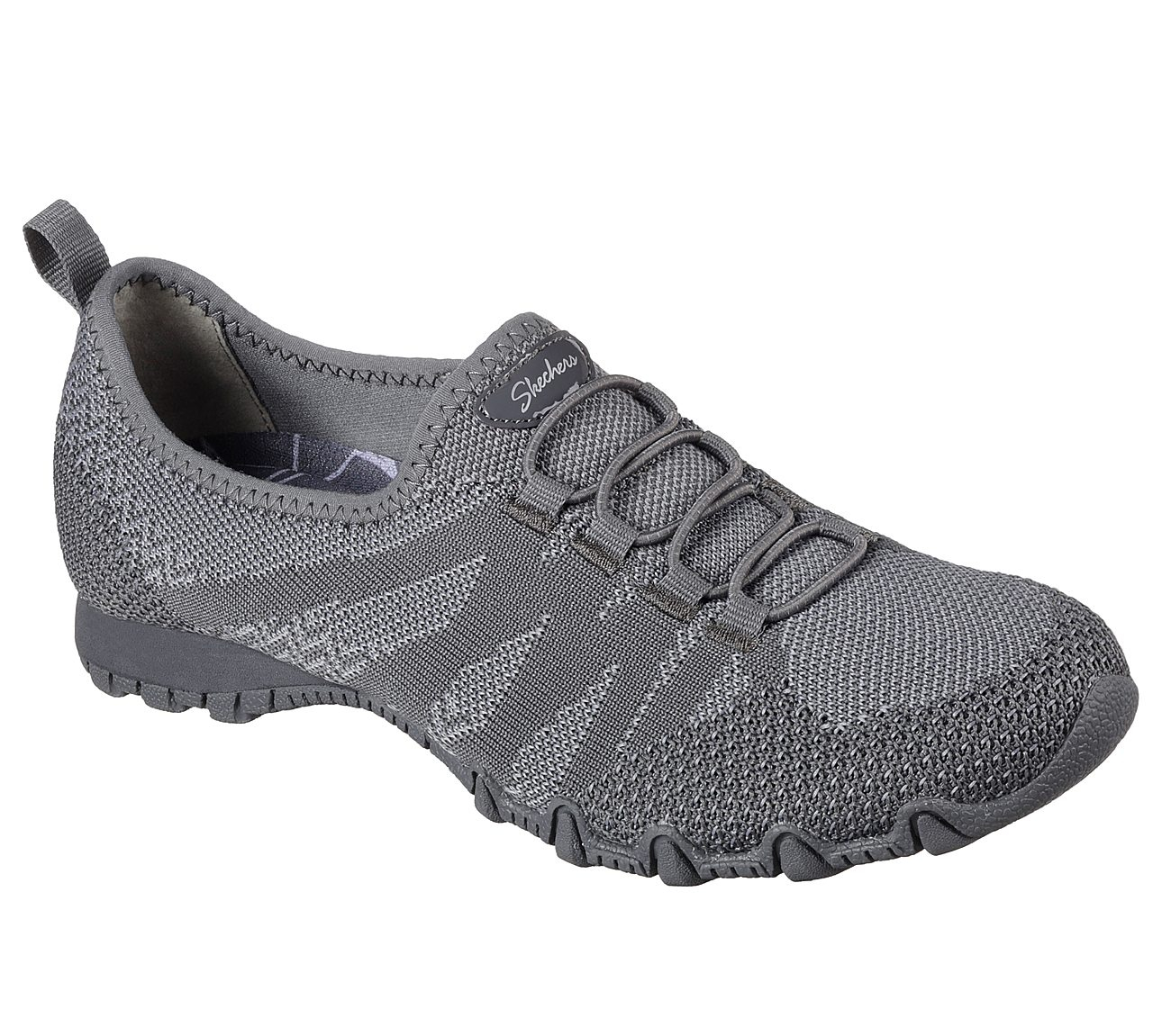 Skechers Women Relaxed Fit: Bikers - Get With Knit Charcoal