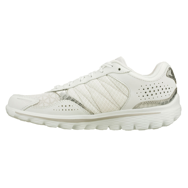 Skechers Women GOwalk 2 - Flash Furry White/Silver