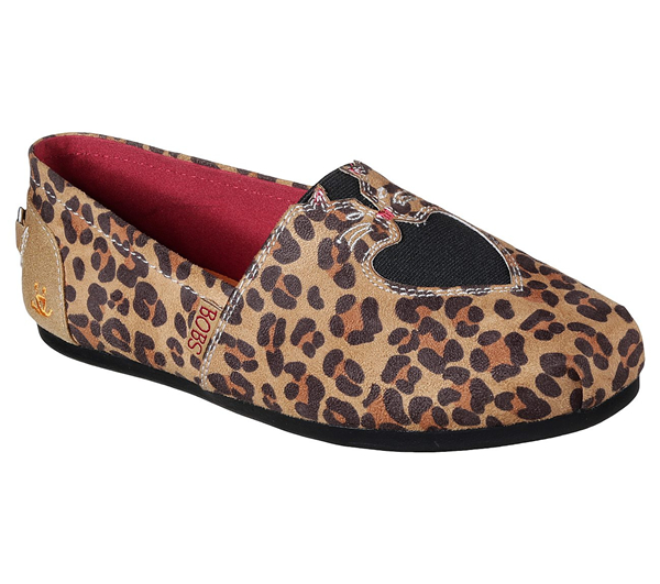 Skechers Women Bobs Plush - Catnip Cuddle Leopard
