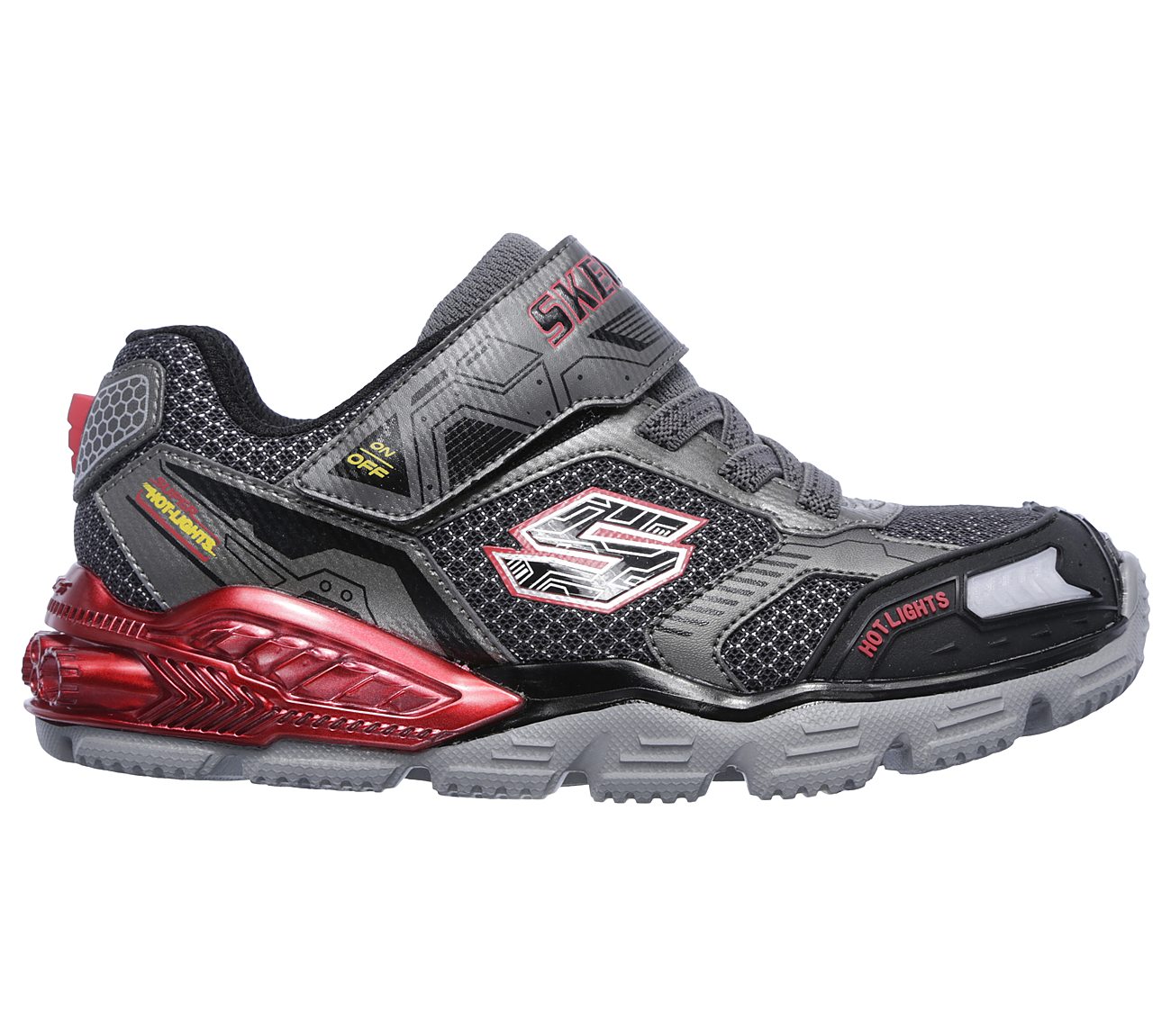 Skechers Boys Lights: Orbitors - Parsec Gunmetal/Red