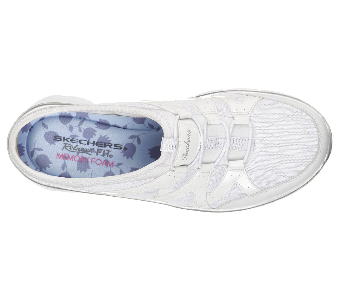 Skechers Women Relaxed Fit: Easy Going - Repute White/Sliver