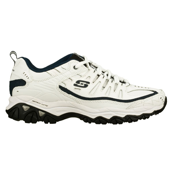 Skechers Men Wide Fit (2E) Shoes - Reprint White/Navy
