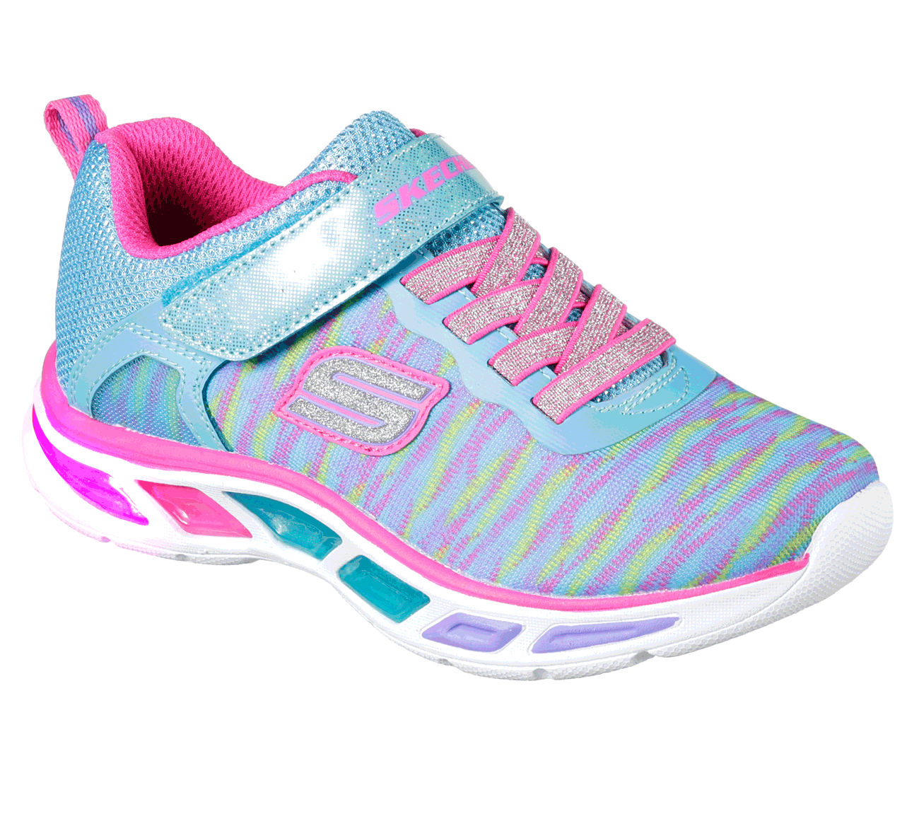 Skechers Girls S Lights: Litebeams - Colorburst Turquoise/Multi