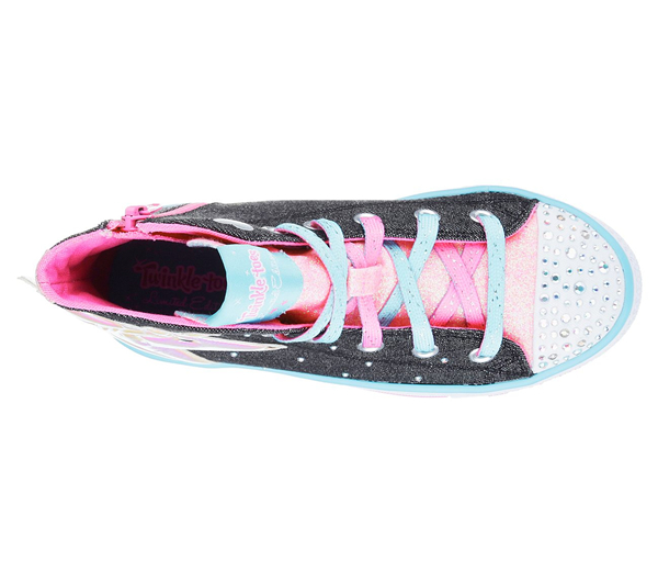 Skechers Girls Twinkle Toes: Shuffles - Prancing Pretty Black/Multi