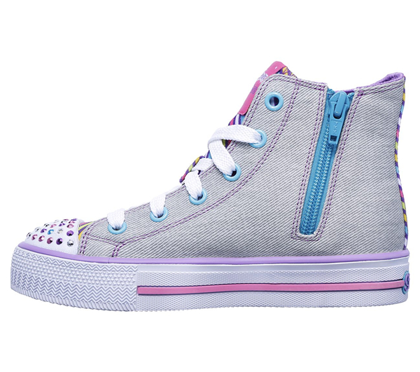 Skechers Girls Twinkle Toes: Shuffles - Twist Turns Gray/Multi