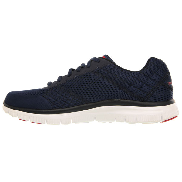 Skechers Men Wide Fit (2E) Shoes - Covert Activity Navy/Red