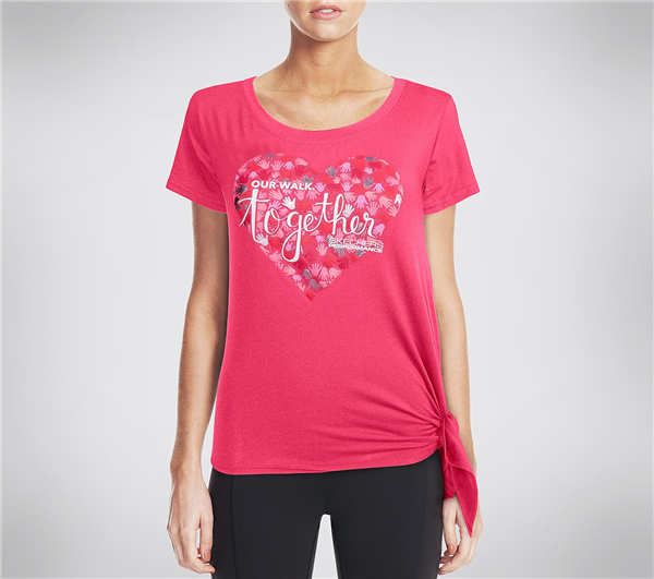 Skechers Women Together Heart Tee Shirt Fuchsia