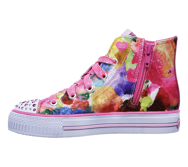 Skechers Girls Twinkle Toes: Shuffles - Pom Pom Pizazz Pink/Multi