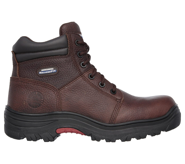 Skechers Men Work: Relaxed Fit Burgin Comp Toe Dark Brown