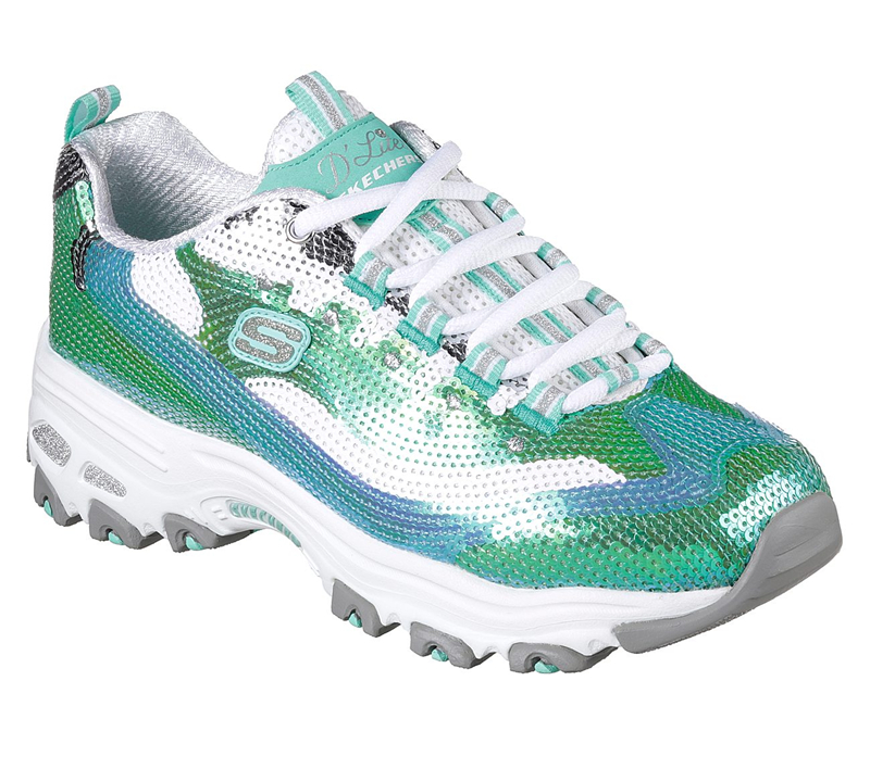 Skechers Women D'Lites - Made to Shine White/Blue