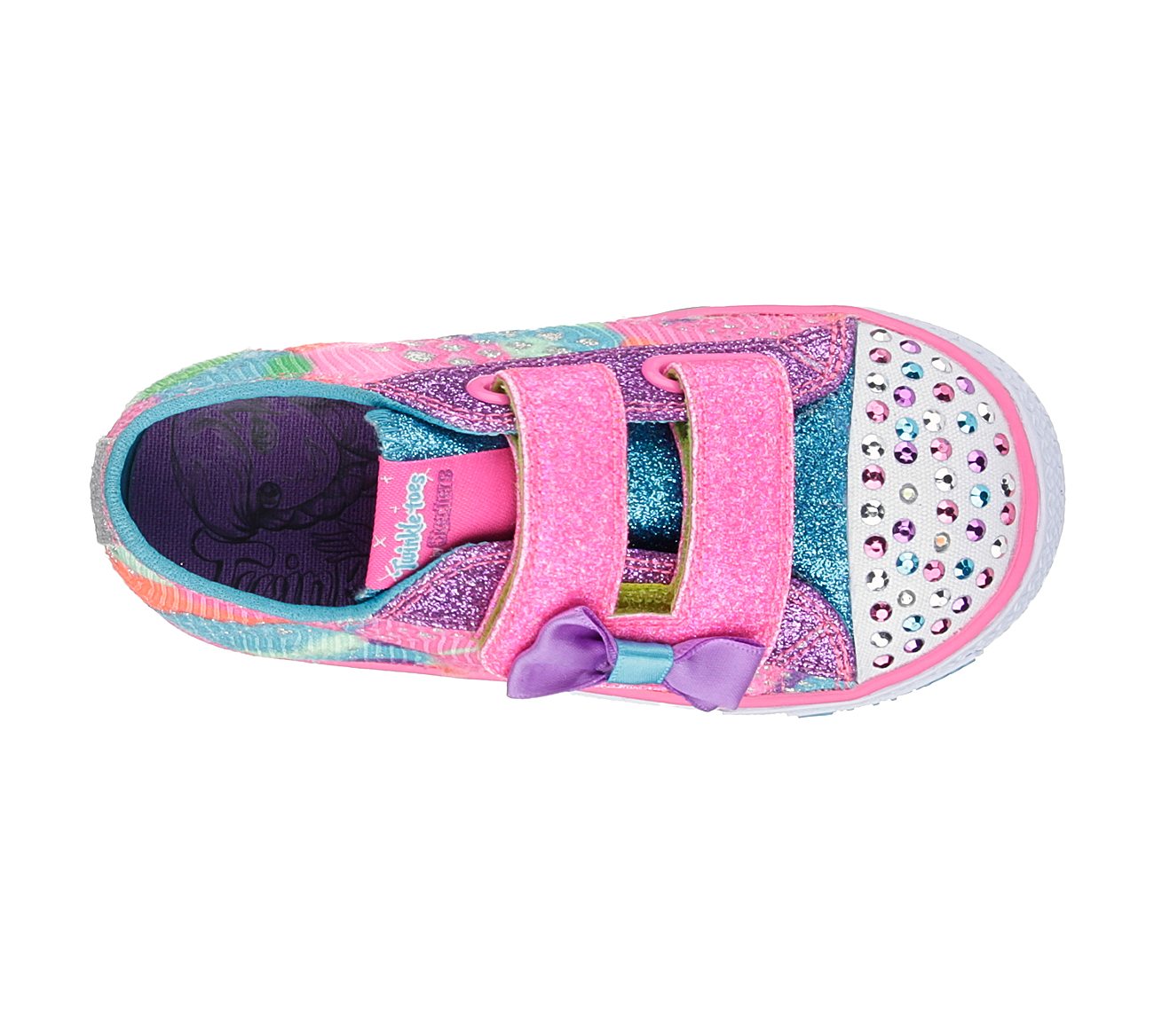 Skechers Girls Twinkle Toes: Shuffles - Little Lovely Neon Pink/Multi