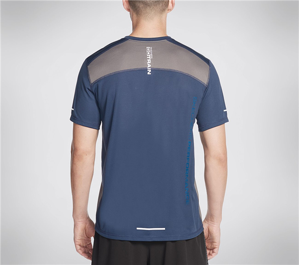 Skechers Men Dash K Short Sleeve Tee Shirt Navy