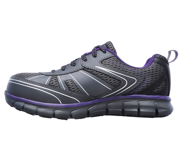 Skechers Women Work: Synergy - Algonac Alloy Toe Charcoal/Purple