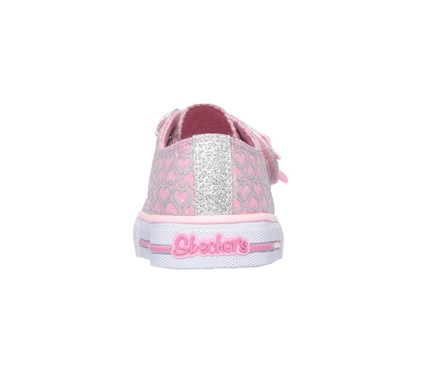 Skechers Girls Twinkle Toes: Shuffles - Glitter Pop Pink/Sliver