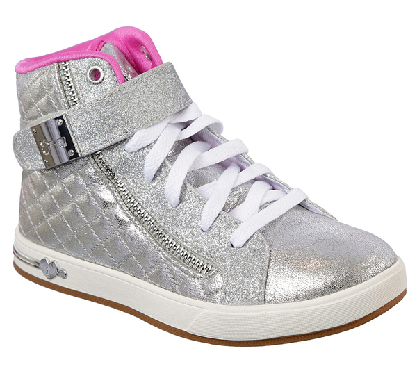 Skechers Girls Shoutouts - Quilted Crush Silver/Hot Pink