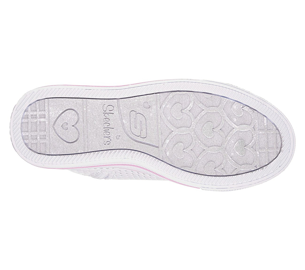 Skechers Girls Twinkle Toes: Shuffles - Pop Dazzle White/Pink