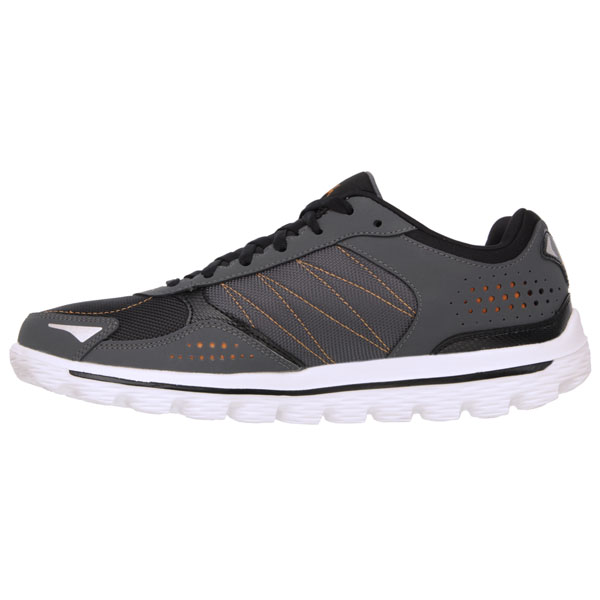 Skechers Men Extra Wide Fit (4E) Shoes - Flash DNA Charcoal/Orange