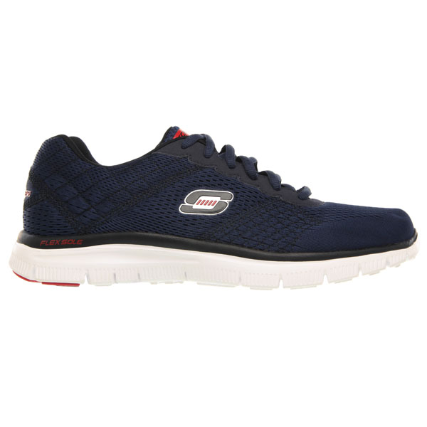Skechers Men Wide Fit (2E) Shoes - Covert Activity Navy/Red