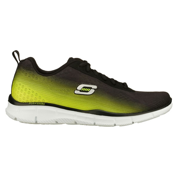Skechers Men Wide Fit (2E) Shoes - This Way Black/Lime
