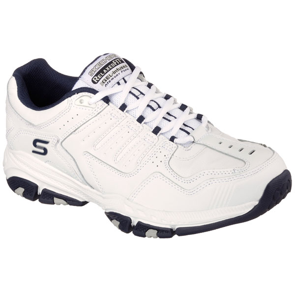 Skechers Men Extra Wide Fit (4E) Shoes - Cross Court TR - Highest Level White/Navy