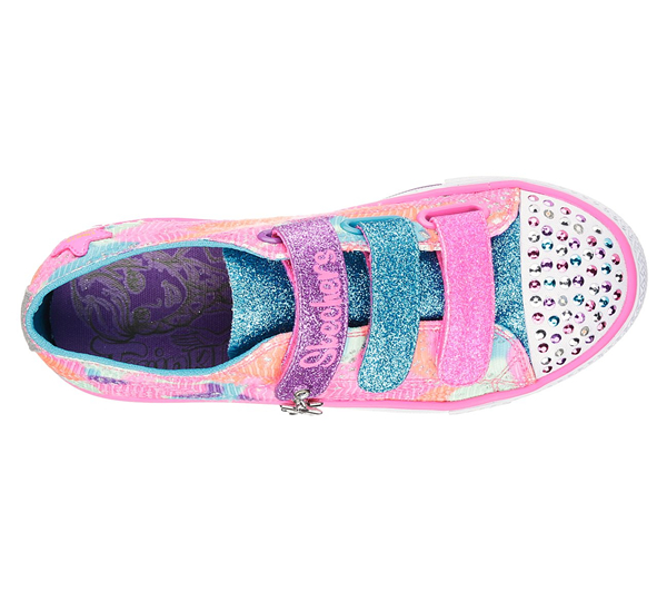 Skechers Girls Twinkle Toes: Shuffles - Lookin Lovely Neon Pink/Multi