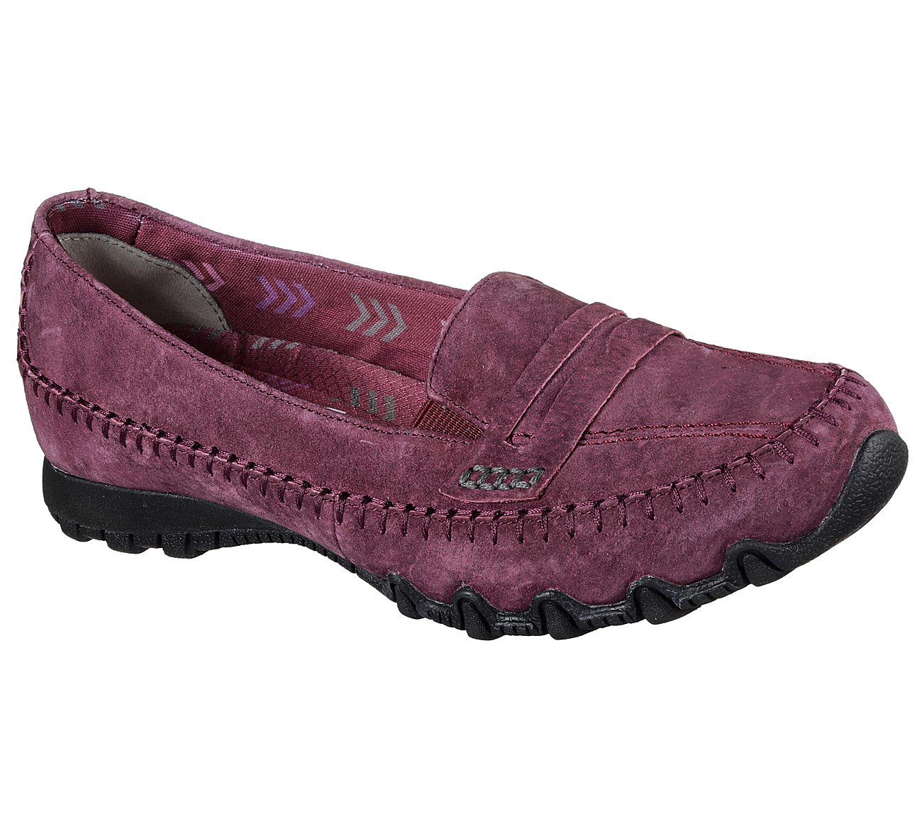 Skechers Women Relaxed Fit: Bikers - Penny Lane Burgundy