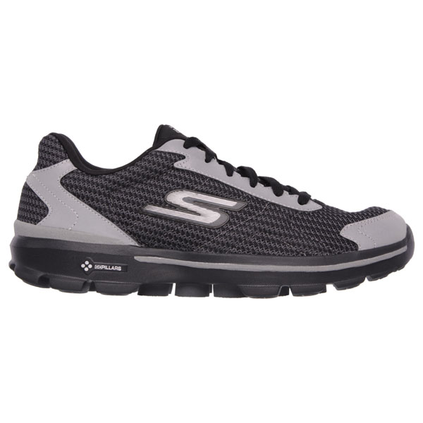 Skechers Men Extra Wide Fit (4E) Shoes - Reflective Black/Silver
