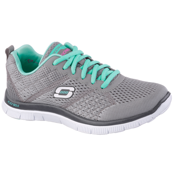 Skechers Women Flex Appeal - Obvious Choice Gray/Turquoise
