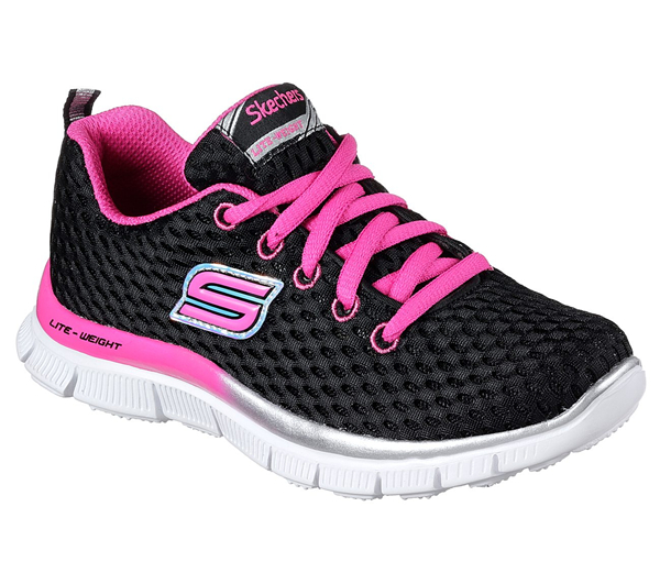 Skechers Girls Skech Appeal - Rushing Racer Black/Hot Pink