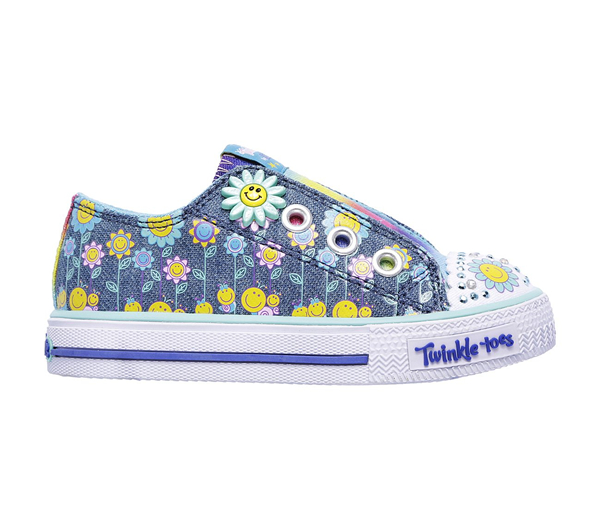 Skechers Girls Twinkle Toes: Shuffles - Dancing Daisy Denim/Multi