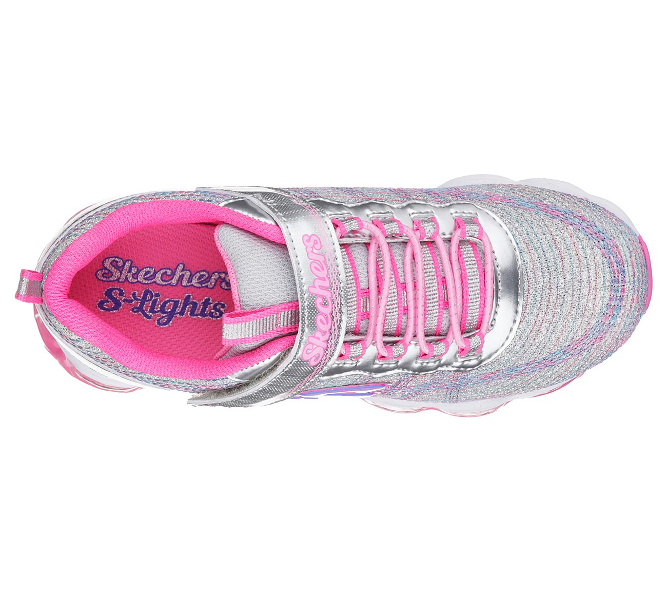 Skechers Girls S Lights: Glimmer Lites Silver/Pink