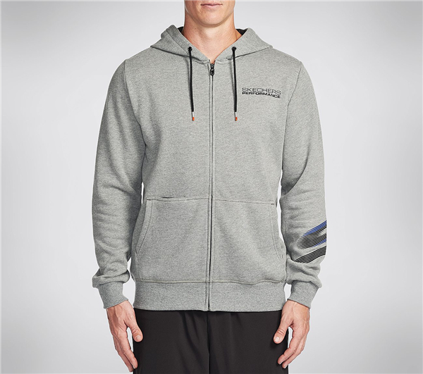 Skechers Men Launch Zip Hoodie Charcoal
