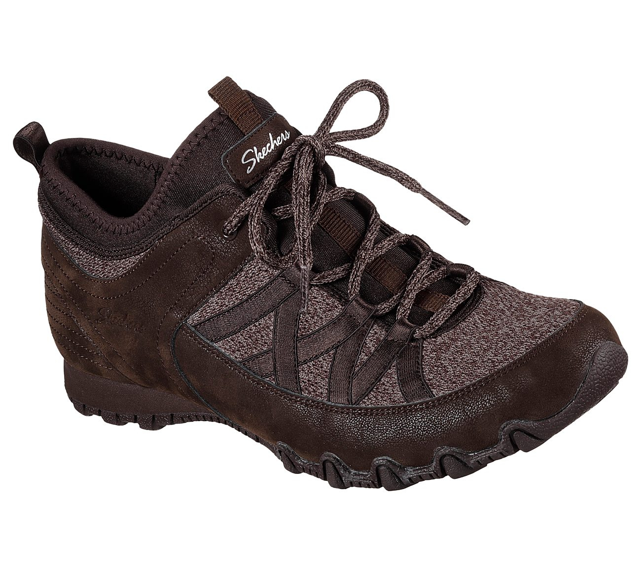 Skechers Women Relaxed Fit: Bikers - Bold Step Chocolate