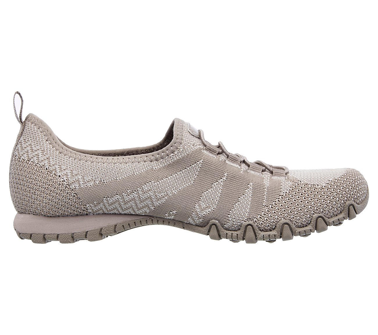 Skechers Women Relaxed Fit: Bikers - Get With Knit Taupe